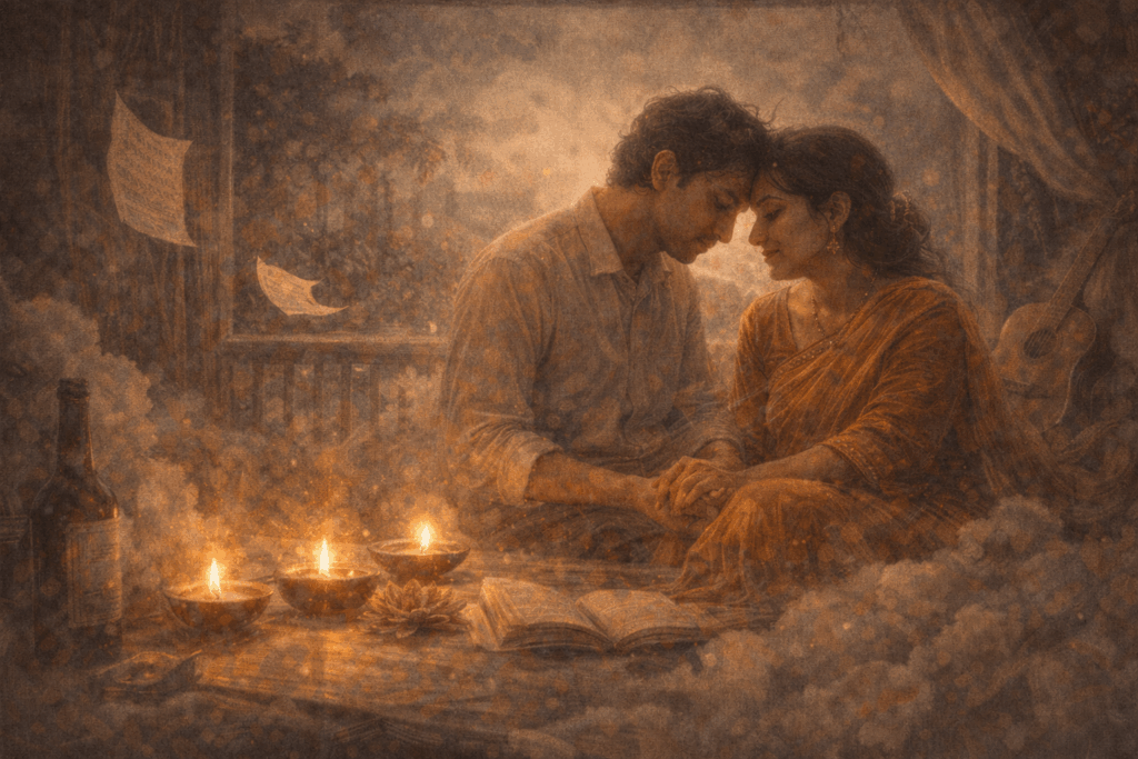 intimate moment by candlelight