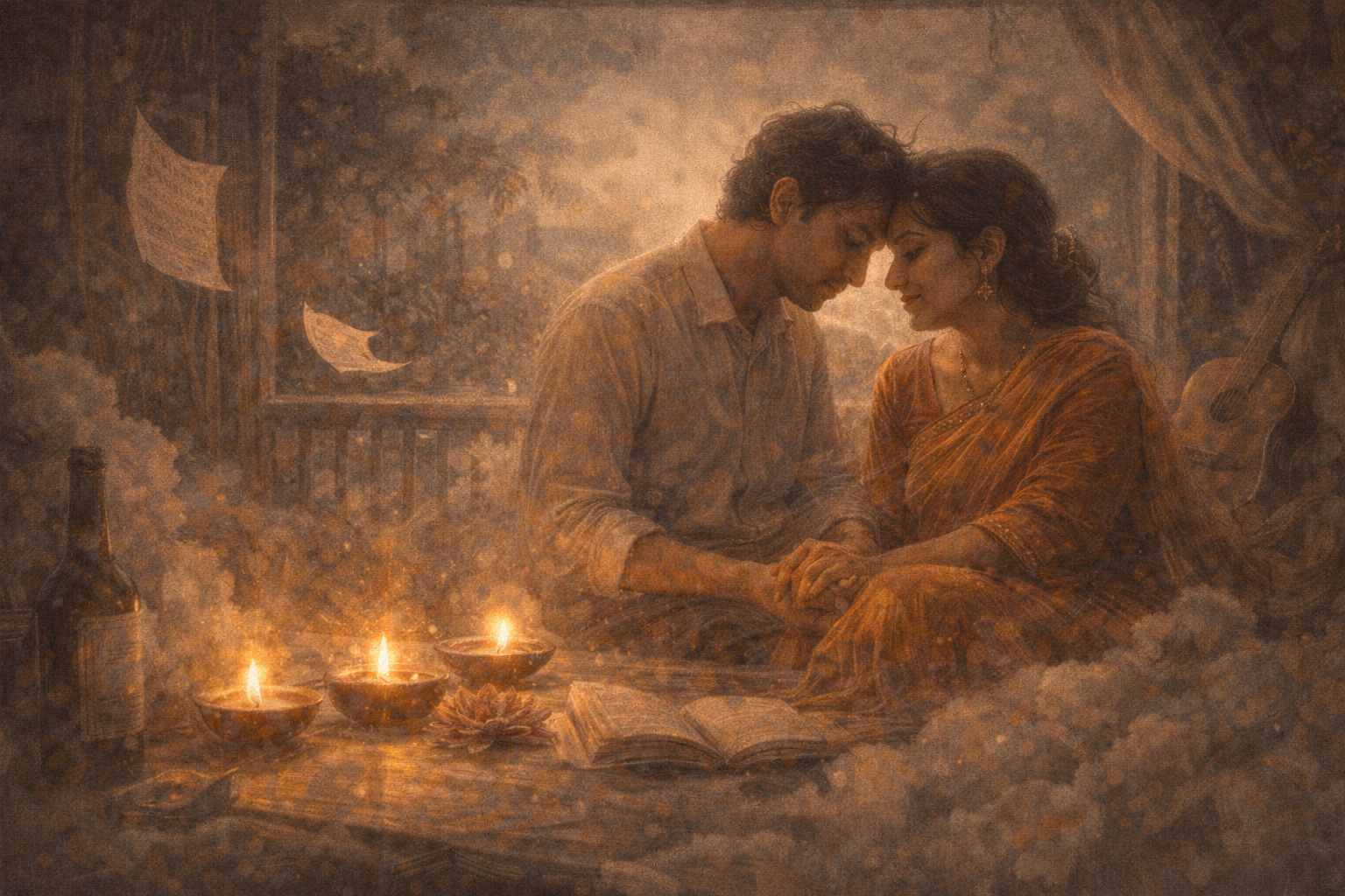 intimate moment by candlelight