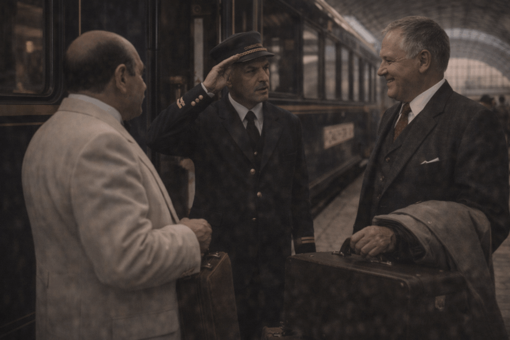at the station with poirot and bouc