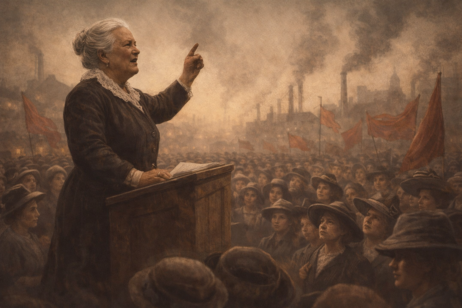 clara zetkin addressing a crowd