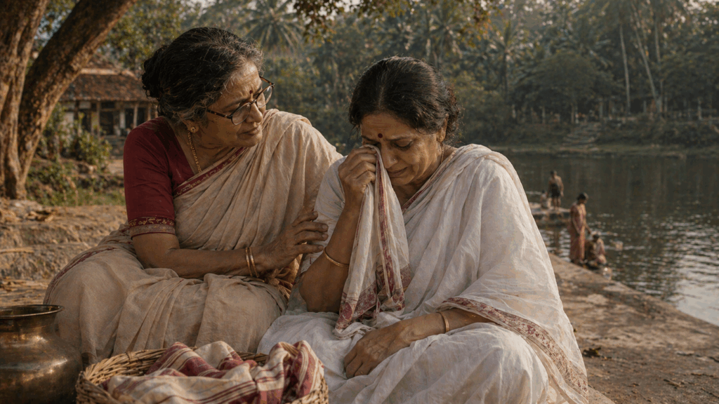 a moment of comfort by the river