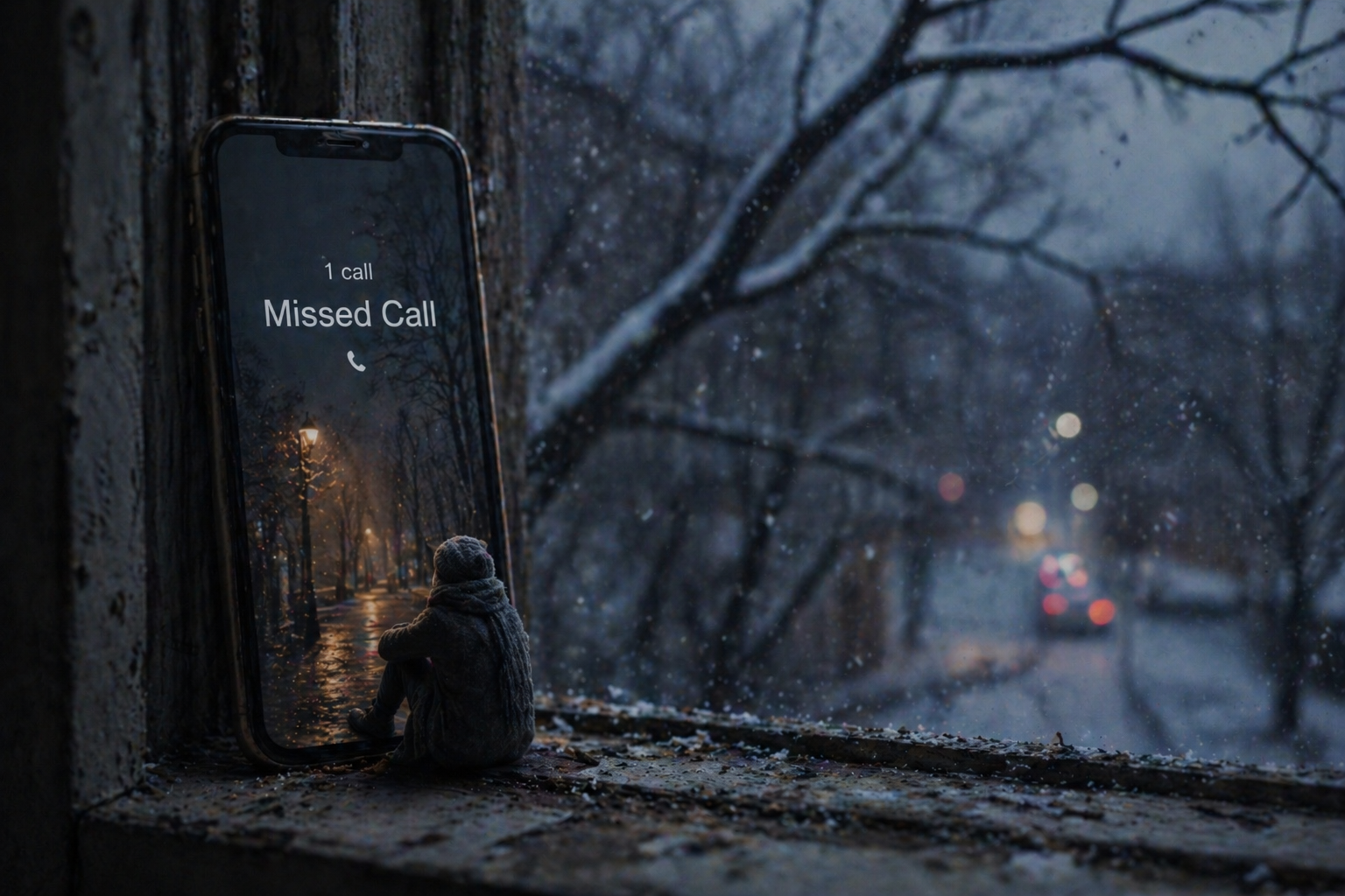 lonely call on a winter's ledge